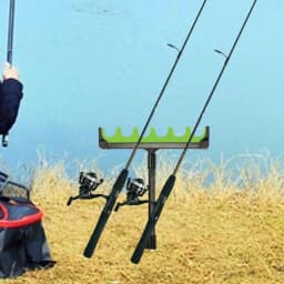 Fishing Rod Holder For Ground 2-Section Adjustable Fishing Rod Rack Stand Fishing Pole Bracket Beach Fishing Equipment For Men