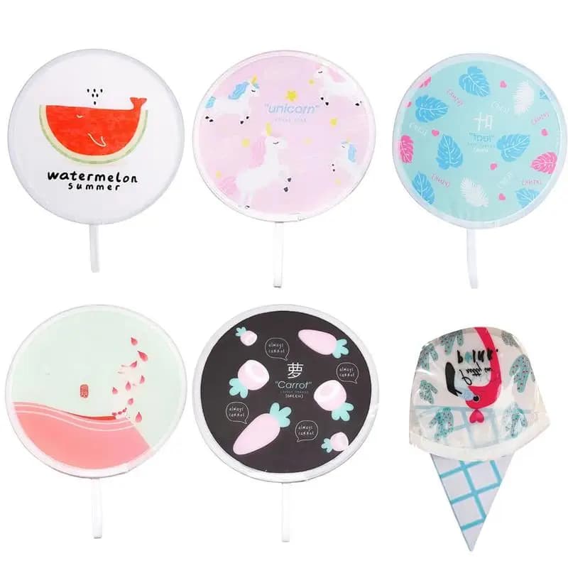 Summer Folding Round Fan Portable Pocket Fan Printed Decorative Handheld Abanico Folding Mini Abanico For Home Decorations