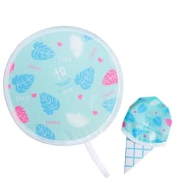 Summer Folding Round Fan Portable Pocket Fan Printed Decorative Handheld Abanico Folding Mini Abanico For Home Decorations