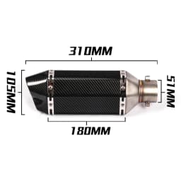 For Honda CBR500/CB500X/CB500F 2013-2023 Motorcycle Complete Exaust System All Aluminium+Stainless Steel Without DB Killer Black