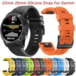 22mm 26mm Silicone Strap For Garmin Fenix 7X 7 Pro Solar/6X 6 Sapphire 5 5X Plus 3 3HR/Epix QuickFit WatchBand 1:1 Official band