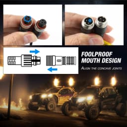2PCS 1FT COB LED Whip Lights Remote Control Flagpole Antenna Whips for UTV ATV Off Road Truck Sand Buggy Dune RZR
