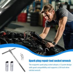 14 Mm Spark Plug Socket 12-Point Joint Spark Plug Socket 4pcs Spark Plug Socket Puller T-Handle Wrench Spanner Car Repairing