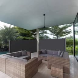 Retractable Side Awning Outdoor Patio Pool Water Repellent Garden Terrace Sun Shade Screen Privacy Divider Deck Wind Fence