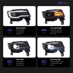 Car Lights for Jeep Grand Cherokee LED Headlight 2011-2016 Compass Head Lamp Drl Projector Lens Automotive Accessories