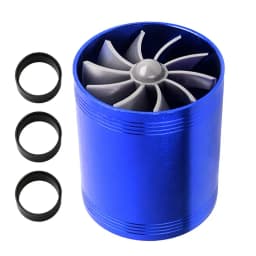 Car Turbo Fan 2.5 Inches Car Air Intake Turbocharger With 3 Rubber Rings Double-sided Cold Air Intake Hose Fan Fits Most Autos