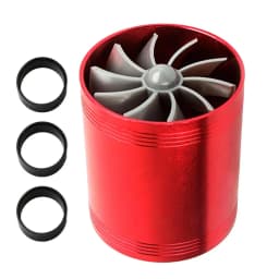 Car Turbo Fan 2.5 Inches Car Air Intake Turbocharger With 3 Rubber Rings Double-sided Cold Air Intake Hose Fan Fits Most Autos