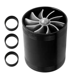 Car Turbo Fan 2.5 Inches Car Air Intake Turbocharger With 3 Rubber Rings Double-sided Cold Air Intake Hose Fan Fits Most Autos