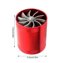 Car Turbo Fan 2.5 Inches Car Air Intake Turbocharger With 3 Rubber Rings Double-sided Cold Air Intake Hose Fan Fits Most Autos
