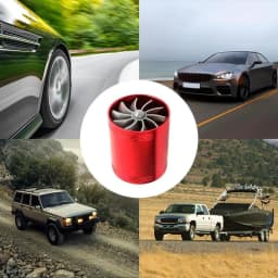 Car Turbo Fan 2.5 Inches Car Air Intake Turbocharger With 3 Rubber Rings Double-sided Cold Air Intake Hose Fan Fits Most Autos