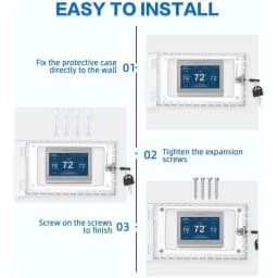 Universal Thermostat Lock Box with Key Clear Acrylic Thermostat Cover with Lock Large Thermostat Guard Easy to Install for Home