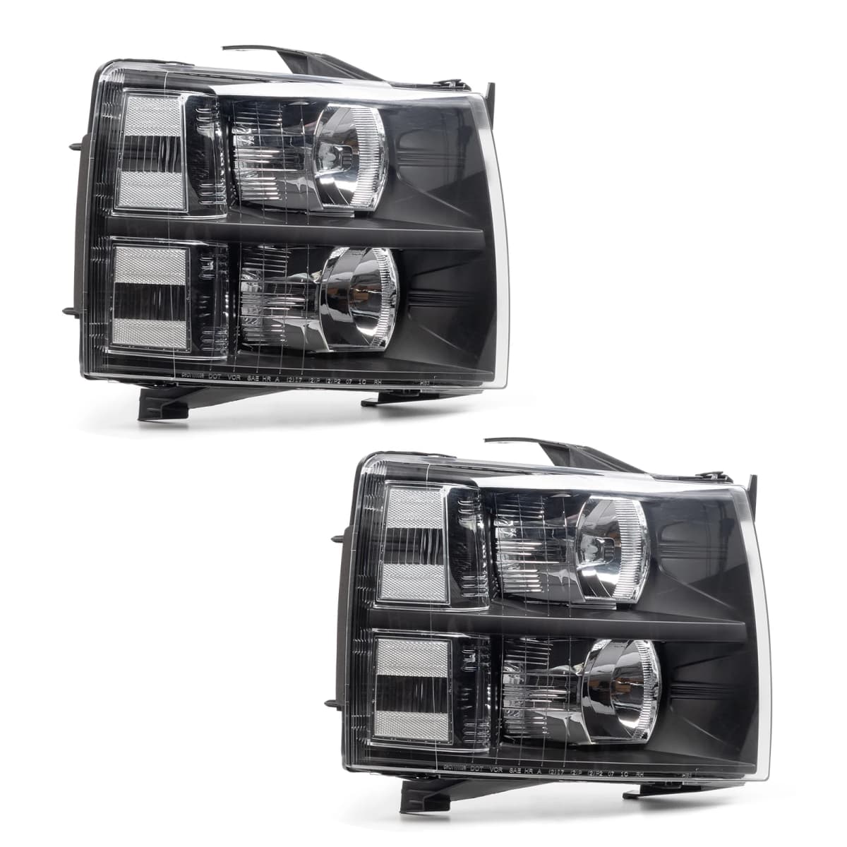 Pair Left&Right Headlights For 2007 2008 2009 2010 2011 2012 2013 Chevy Silverado 1500 2500HD 3500HD Clear Projector