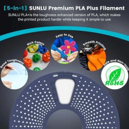 SUNLU 1KG PLA PLUS/ Clear Filament 1.75mm 1000g Spool (2.2lbs) High Toughness Neatly Wound Filament Fit Most FDM Printer