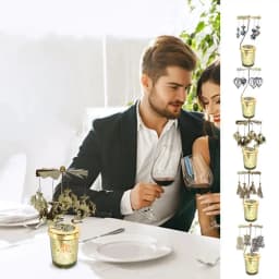 Rotating Candlestick Spinning Aromatherapy Candle Stand Stainless Decorative Carousel Candle Holder For Valentine's Day Elegance