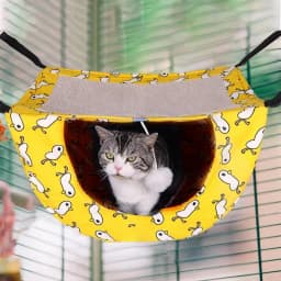 Outdoor Cat Hammock Summer Double-layer Rabbit Hammock Upper Cooling Ice Silk Cushion For Small Animals Rabbit Cat Cage Ferret