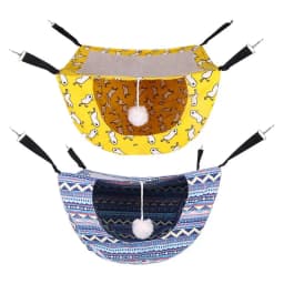 Outdoor Cat Hammock Summer Double-layer Rabbit Hammock Upper Cooling Ice Silk Cushion For Small Animals Rabbit Cat Cage Ferret