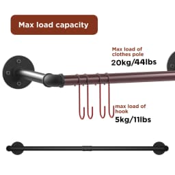 Clothes Rack Clothes Hanger Pole, Garment Bar, Closet Organizer, Garment Hanging Rod, Super Strong Bearing Metal Pipe, 2X