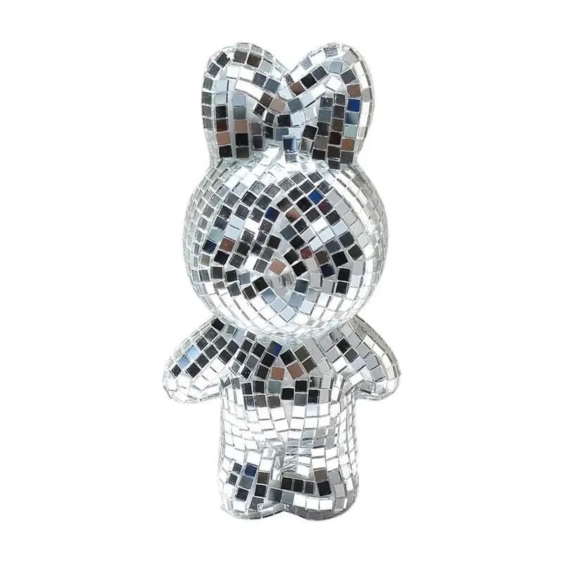 Rabbit Disco Ball Silver Bunny Shape Glass Figurines Funky Rabbit Statues Music Festival Decoration Creative Disco Balls