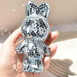 Rabbit Disco Ball Silver Bunny Shape Glass Figurines Funky Rabbit Statues Music Festival Decoration Creative Disco Balls