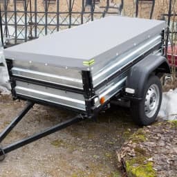 Trailer Tarp 420D Oxford Waterproof Travel Trailer RV Cover Windproof Trailer Flat Tarpaulin For Cars Transport Trailers RV