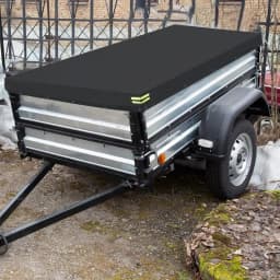 Trailer Tarp 420D Oxford Waterproof Travel Trailer RV Cover Windproof Trailer Flat Tarpaulin For Cars Transport Trailers RV