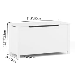 Toys Organizer Box Storage Ages 2+ Safety Hinged Lid Kids Wooden Toy Box Storage Toys Organizer