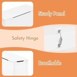 Toys Organizer Box Storage Ages 2+ Safety Hinged Lid Kids Wooden Toy Box Storage Toys Organizer