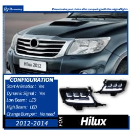 Car Lights for Toyota HILUX VIGO LED Headlight 2011-2014 HILUX Lamp Drl Projector Lens Automotive Accessories