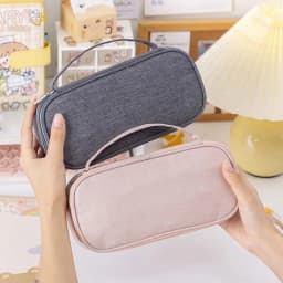 Pencil Case Pouch Large Pencil Holder Pouch Pencil Case With Handle Stationary Storage Pouches Stationery Makeup Bag For Rubber