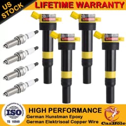 Carbole Ignition Coil Pack & Iridium Spark Plug for Hyundai Elantra Tucson Kia Soul 2.0L