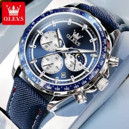 OLEVS 2945 Original Watch for Men Chronograph Waterproof Moon Phase Auto Date Male Hand Clock 2024 NEW Wristwatch Man