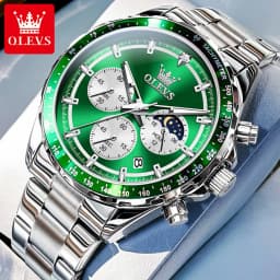 OLEVS 2945 Original Watch for Men Chronograph Waterproof Moon Phase Auto Date Male Hand Clock 2024 NEW Wristwatch Man