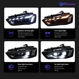AKD Head Lamp for Audi A4 B8.5 LED Headlight 2013-2016 Headlights A4L S4 DRL Turn Signal High Beam Angel Eye Projector Lens
