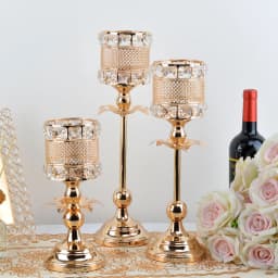 Luxury Classic Metal Candle Holders Vintage Golden Candlestick Home Decoration for Wedding Candelabra Crystal Candle Holder