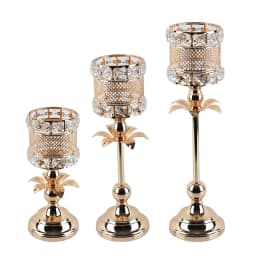 Luxury Classic Metal Candle Holders Vintage Golden Candlestick Home Decoration for Wedding Candelabra Crystal Candle Holder