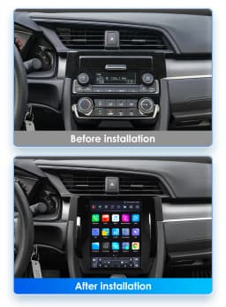 Hizpo 9.7" Car Stereo Radio for Honda Civic 2015 - 2020 Multimedia Player Navigation GPS 2 Din 4G Audio Tesla Style Carplay DSP