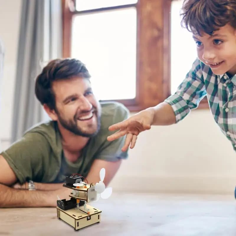 Physical Toys For Kids Shaking Head Fan STEM Educational Science Experiments Kit Wooden Tinker Toys With Fun And Creative