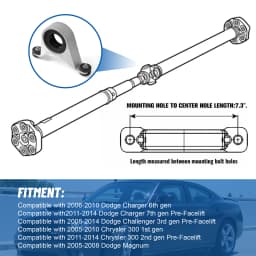 Silver Driveshaft Center Bearing Support Carrier Upgrade for 2005-2014 Dodge Charger Challenger/Magnum/Chrysler 300