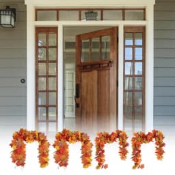 Thanksgiving Garlands 2PCS Artificial Fall Garland Maple Leaves 5.7ft Decorative Autumn Garland For Fireplace Door Frame Doorway