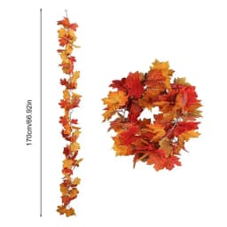 Thanksgiving Garlands 2PCS Artificial Fall Garland Maple Leaves 5.7ft Decorative Autumn Garland For Fireplace Door Frame Doorway