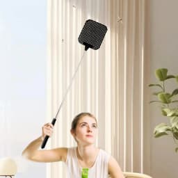 Heavy Duty Fly Swatter Indoor Manual Fly Swatter Retractable Design Fly Swatting Tool For Bedroom Living Room Home And