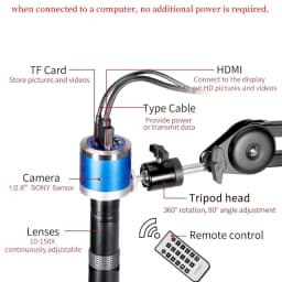 48MP 1080P Articulated Arm Microscope 4K 2K HDMI/USB/VGA/Type-C Digital Microscope Camera 1-150X Lens 5-100cm Work For Soldering