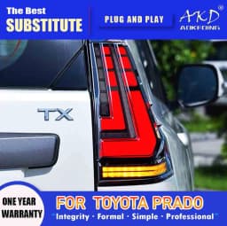 AKD Tail Lamp for Toyota Land Cruiser Prado LED Tail Light 2010-2020 Prado Rear Fog Brake Turn Signal Automotive Accessories