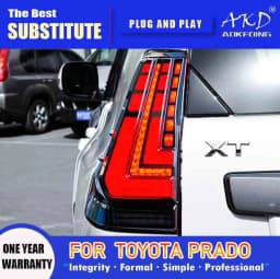 AKD Tail Lamp for Toyota Land Cruiser Prado LED Tail Light 2010-2020 Prado Rear Fog Brake Turn Signal Automotive Accessories