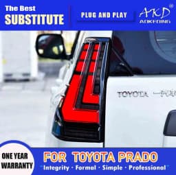 AKD Tail Lamp for Toyota Land Cruiser Prado LED Tail Light 2010-2020 Prado Rear Fog Brake Turn Signal Automotive Accessories