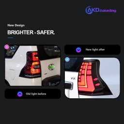 AKD Tail Lamp for Toyota Land Cruiser Prado LED Tail Light 2010-2020 Prado Rear Fog Brake Turn Signal Automotive Accessories