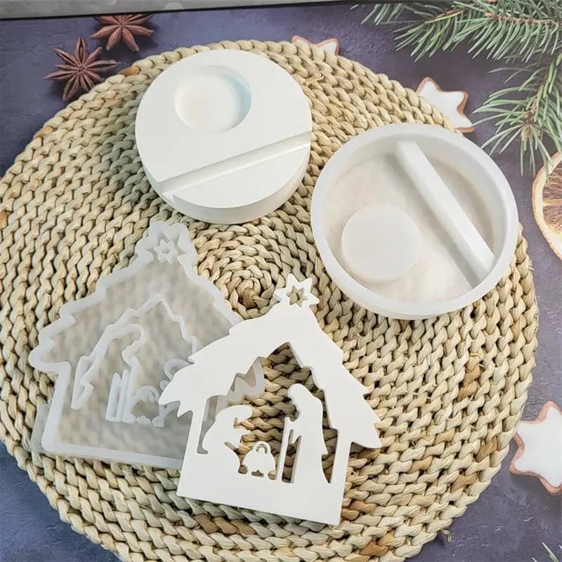 Silicone Molds Casting Molds Novel House Candle Mold Resin Handicraft Mold Reusable Epoxy Casting Molds Resin Making Molds For