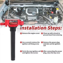 Carbole Heavy Duty Ignition Coil & Iridium Spark Plug for Dodge Grand Caravan 3.6L UF648