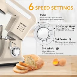 1pc Stand Mixer, Tilt-head Mixers, Kitchen Electric Dough Mixer, For Household Aids, 300W 3.8QT Stainless Steel Bowl, US Plug