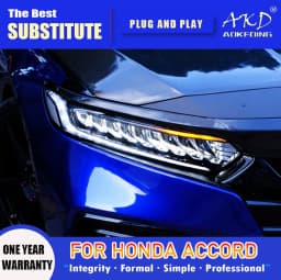 AKD Head Lamp for Honda Accord G10 LED Headlight 2018-2022 Headlights Accord DRL Turn Signal High Beam Angel Eye Projector Lens